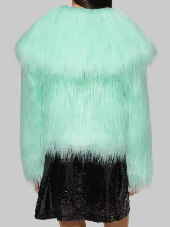 The Life Of A Showgirl Mint Faux Fur Coat