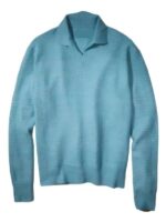 Travis Kelce Long Sleeve Light Blue Polo Sweater
