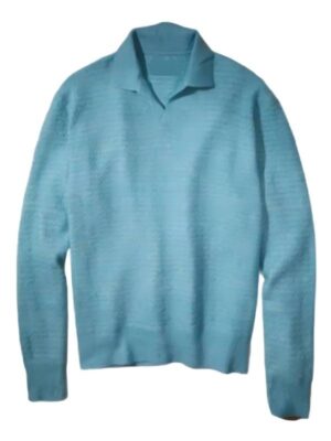 The life of a Showgirl Release Party Travis Kelce Long Sleeve Sweater Polo - Light Blue